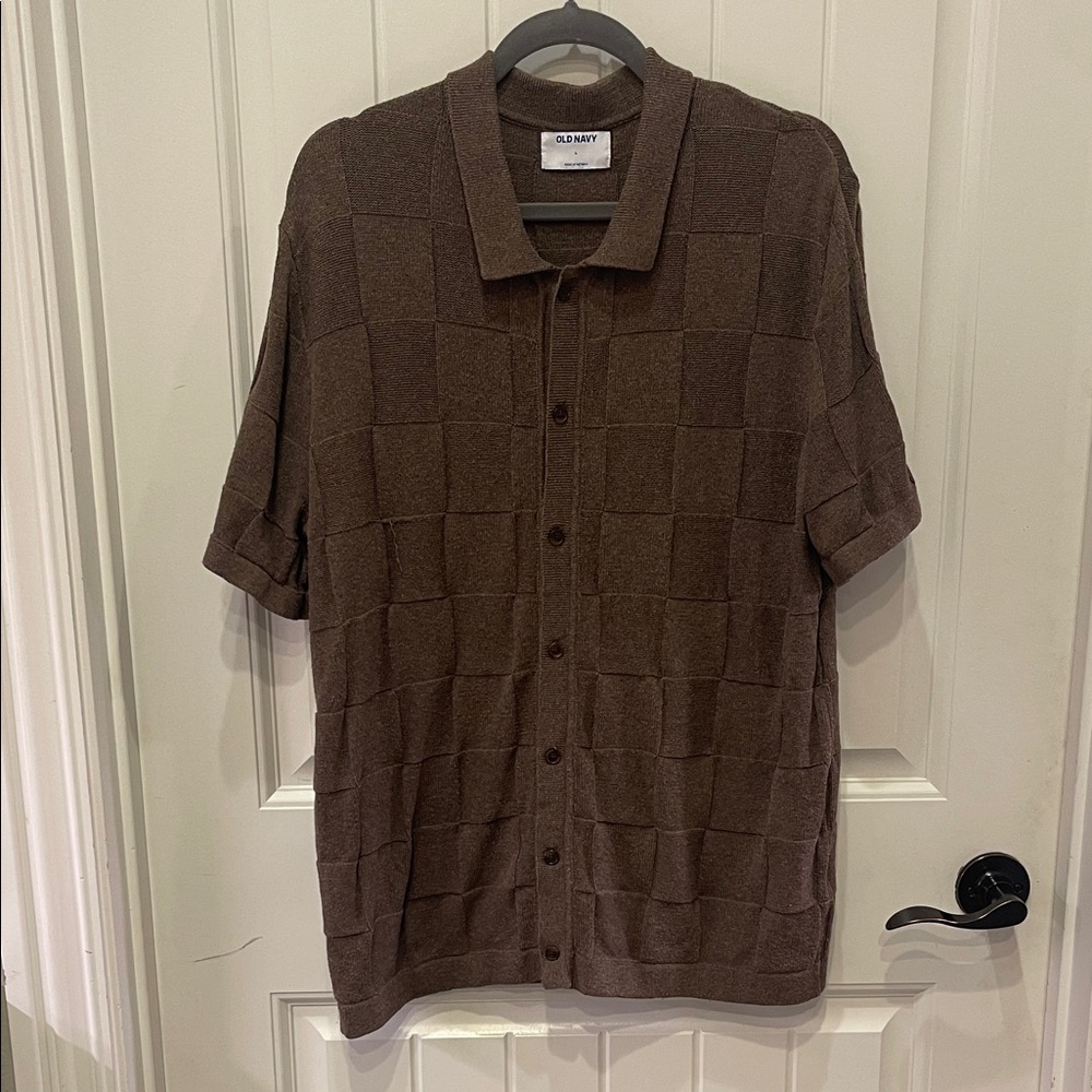 Old Navy Brown Checkered Men's Shirt
